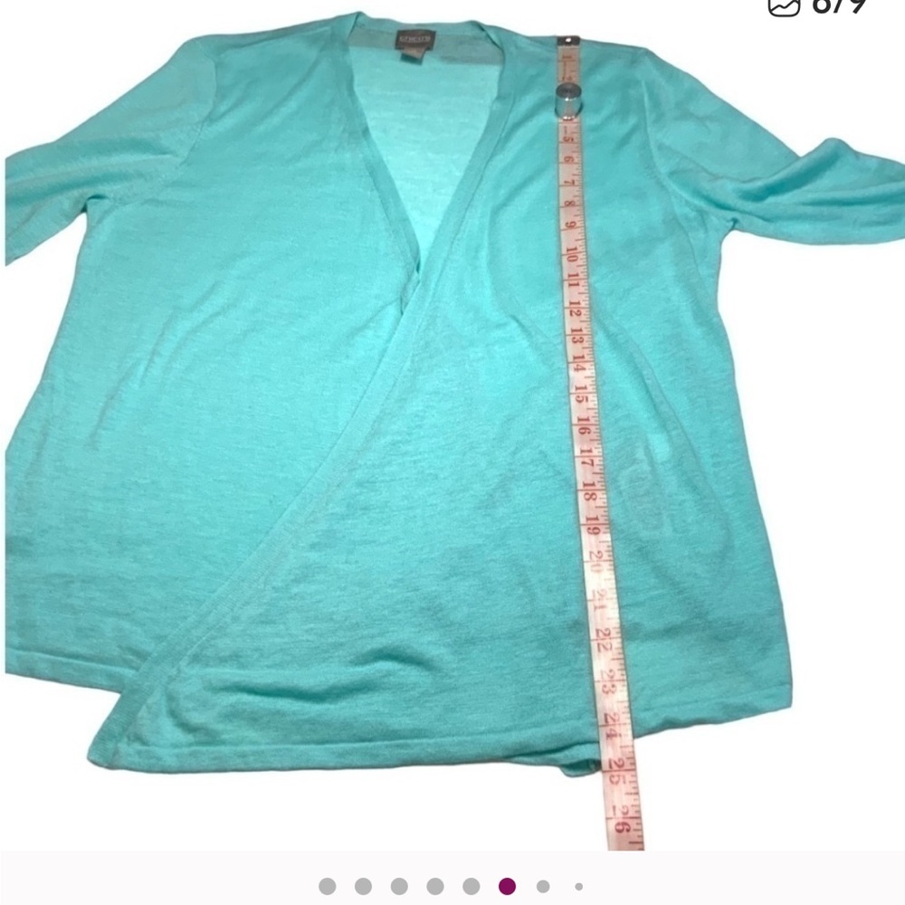 Chico's Aqua Waterfall Cardigan stunning beautiful color.